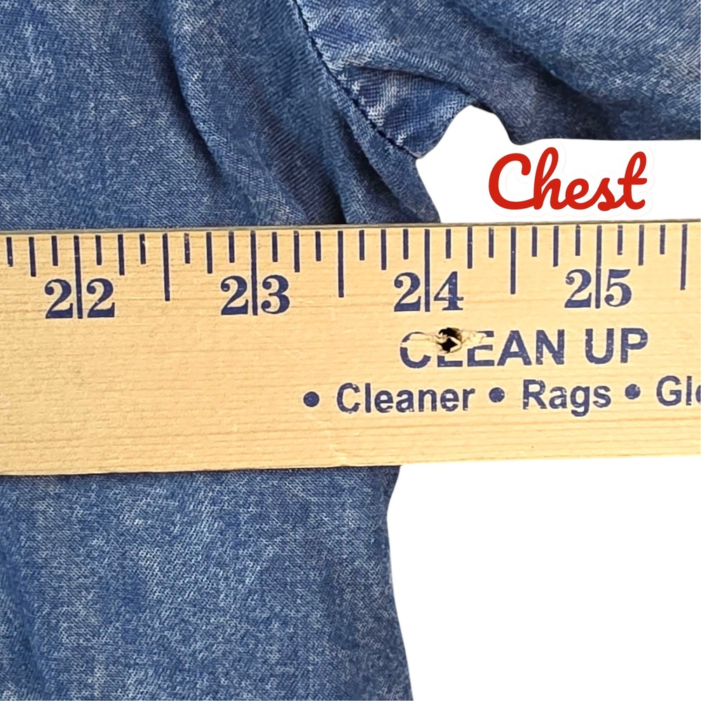 Jane + Delancey Women Blue Acid Wash Button Down Denim Shirt 2X Lyocell - Picture 7 of 9